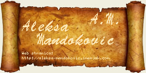 Aleksa Mandoković vizit kartica